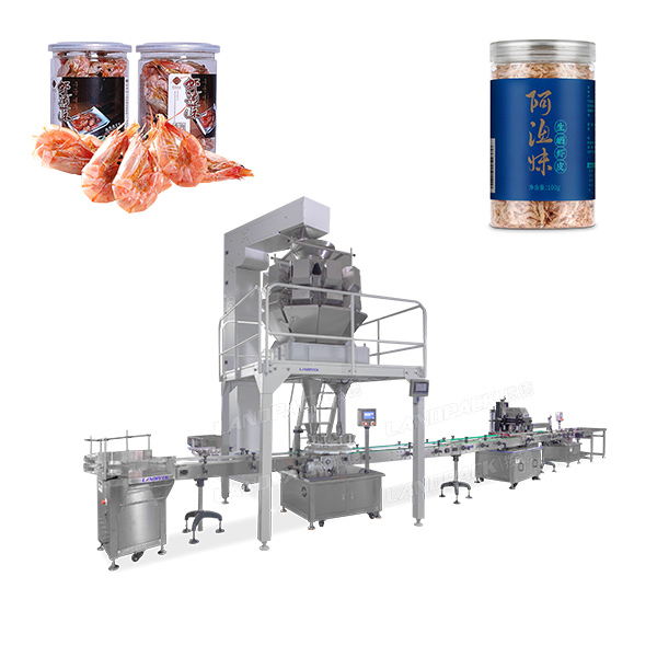 蝦米罐裝貼標生產線